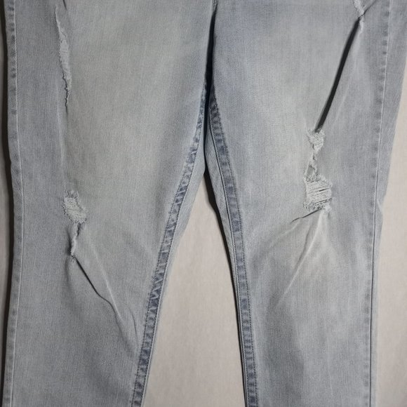 Seven7 Women's Tummy Less High-Rise Skinny Distressed Light Wash Jeans Size 16 - Picture 6 of 9